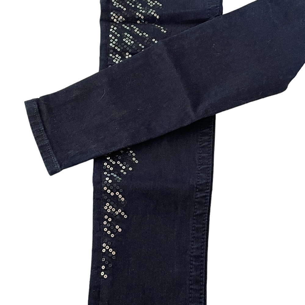Miss Me Dark Wash Low Rise Sequin Super Skinny Jeans Size 29 - Picture 4 of 9